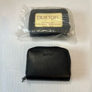 Buxton Women's Coin Change Purse Wallet Credit Card ID Holder Black 2 of them